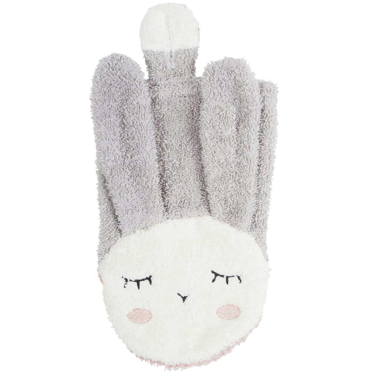 Baby- und Kinder Waschlappen Hase grau