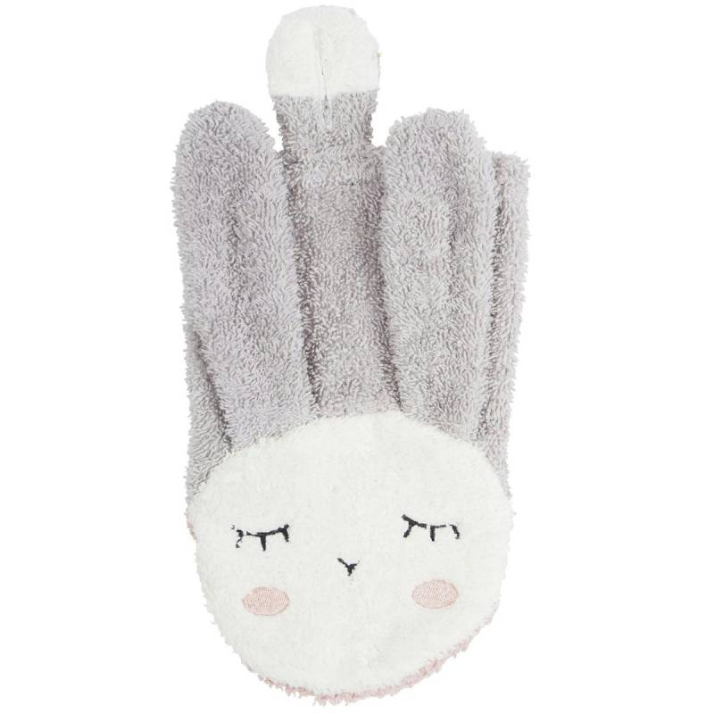 Baby- und Kinder Waschlappen Hase grau