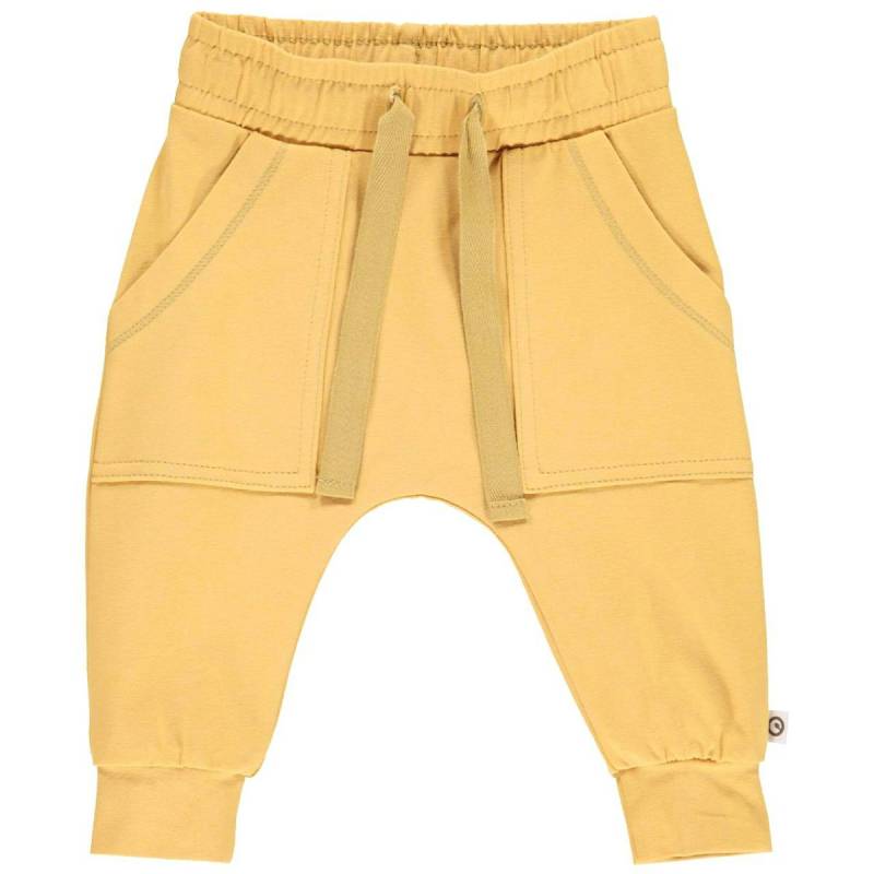 Babyhose große Taschen zimt-gelb 92