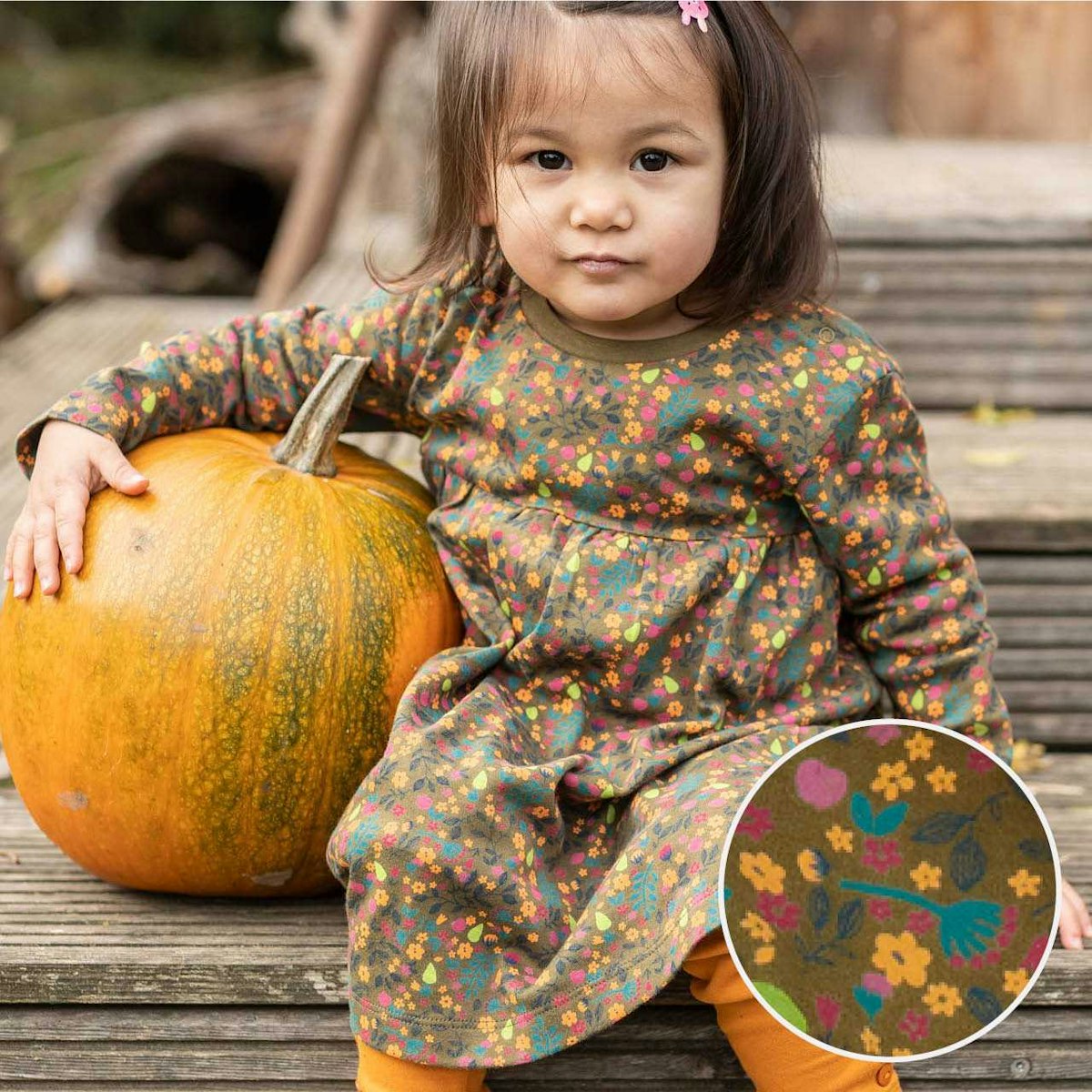 Babykleid Blumen langarm 74/80