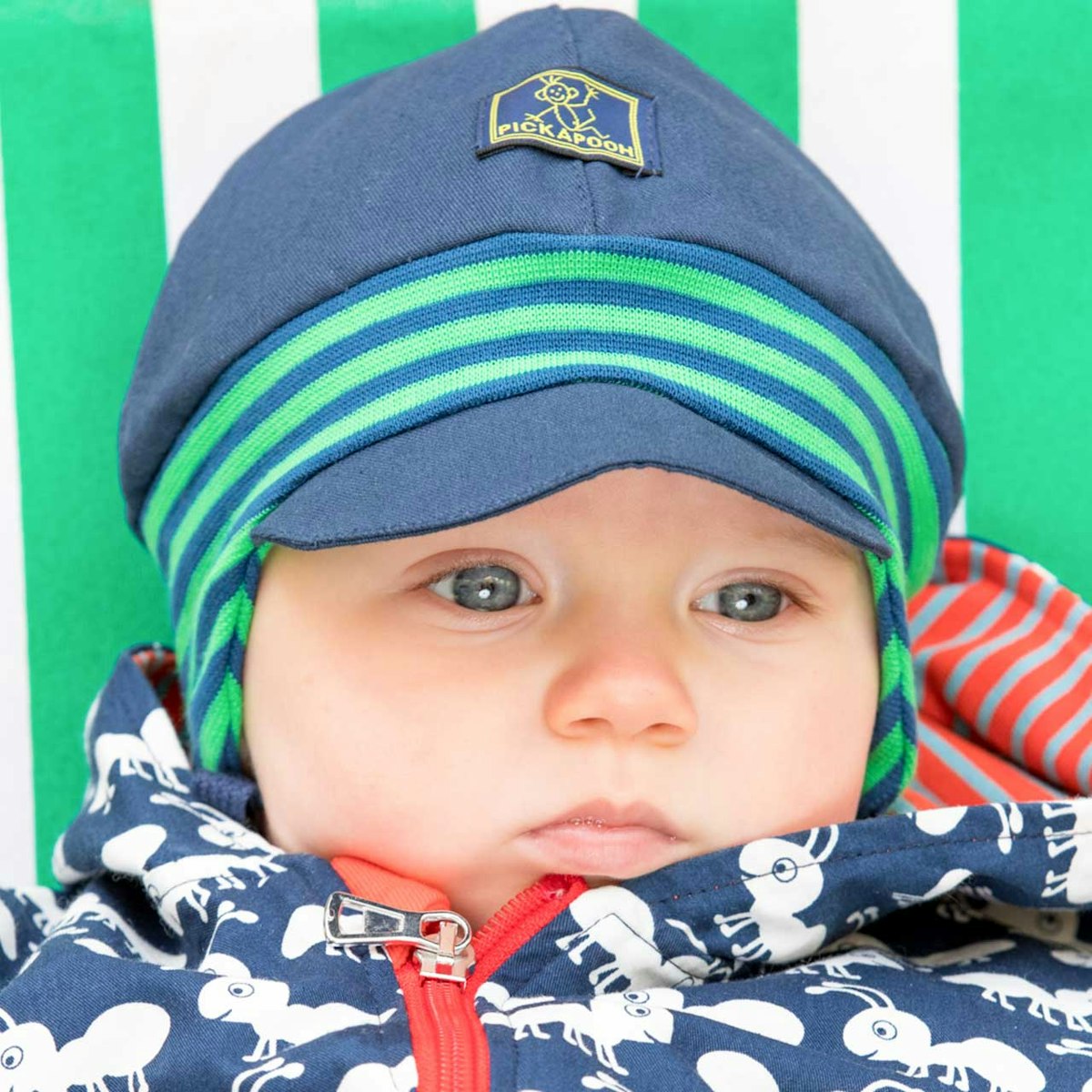 Babymütze mit softem Ohrenschutz Nils UV 80 marine 46
