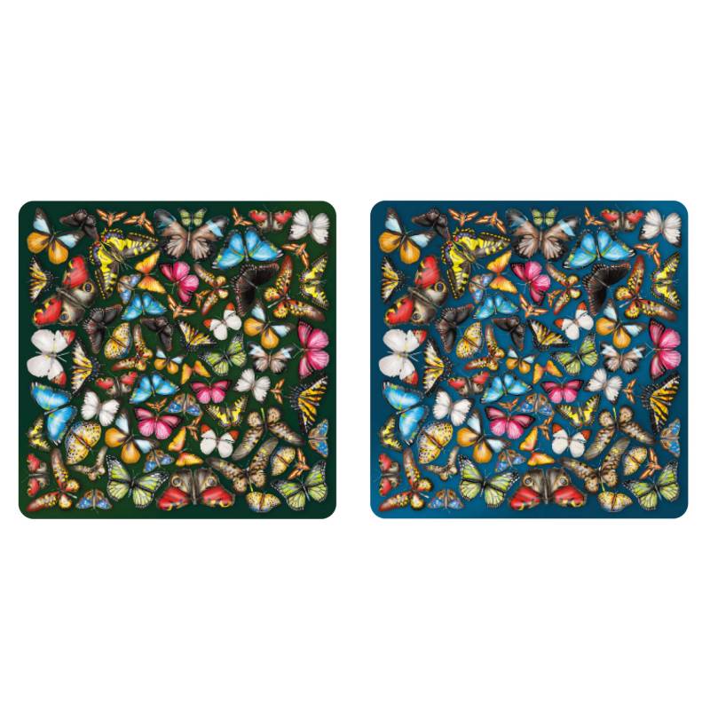 Bärenpresse - CURIOSI Puzzle Double Schmetterlinge doppelseitig aus Holz 165 Teile