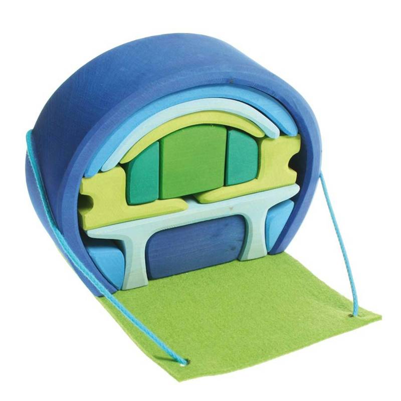 Bauhaus mit Tragetasche blau