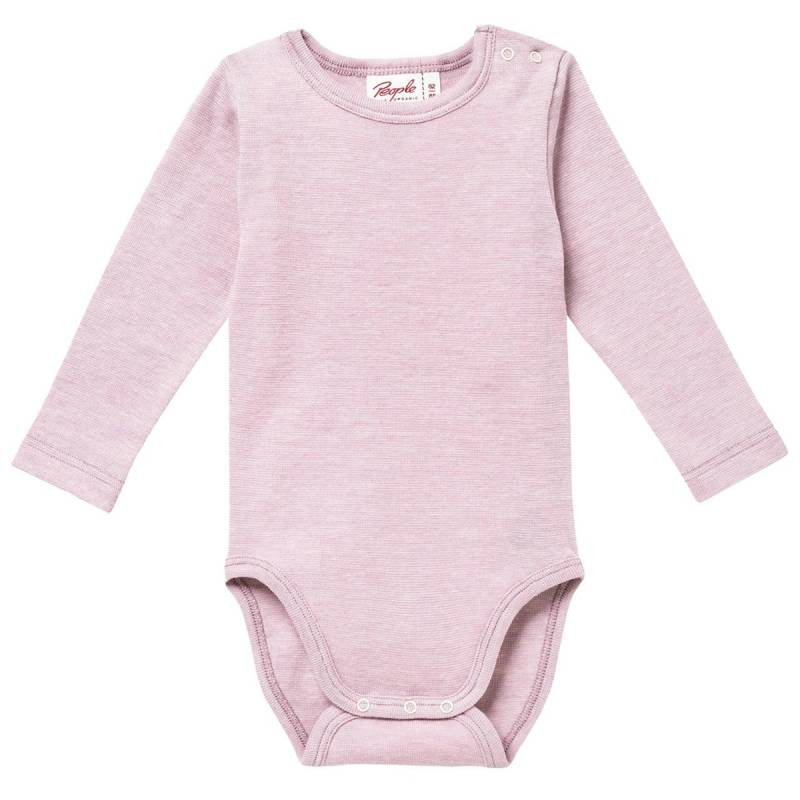 Baumwolle Wolle Seide Body langarm flieder melange 50/56