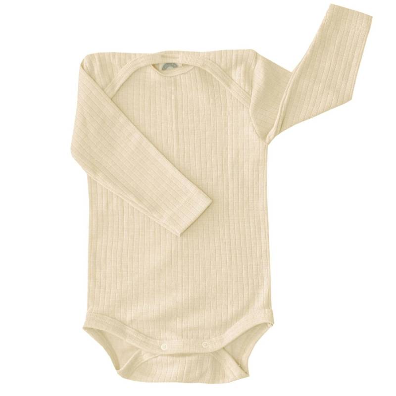 Baumwolle Wolle Seide Body langarm natur 98/104