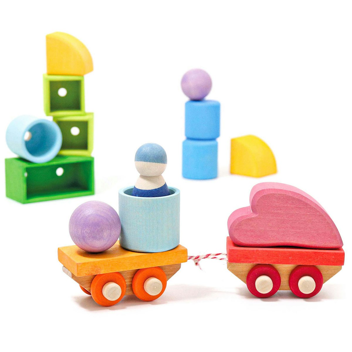 Bauspiel Holzzug – 17 tlg + Schnur Bauspiel Holzzug – 17 tlg + Schnur