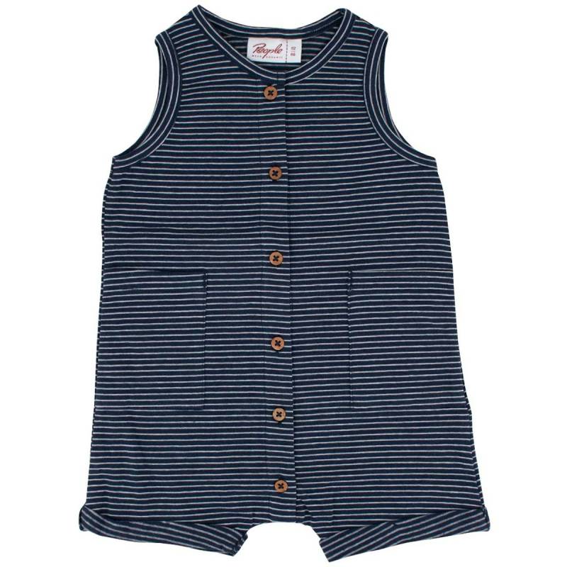 Beachbody Strampler dunkelblau melange geringelt 62/68