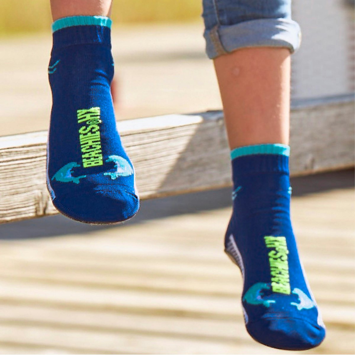 Beachies Kinder Strandsocken Delfin marine 22/24
