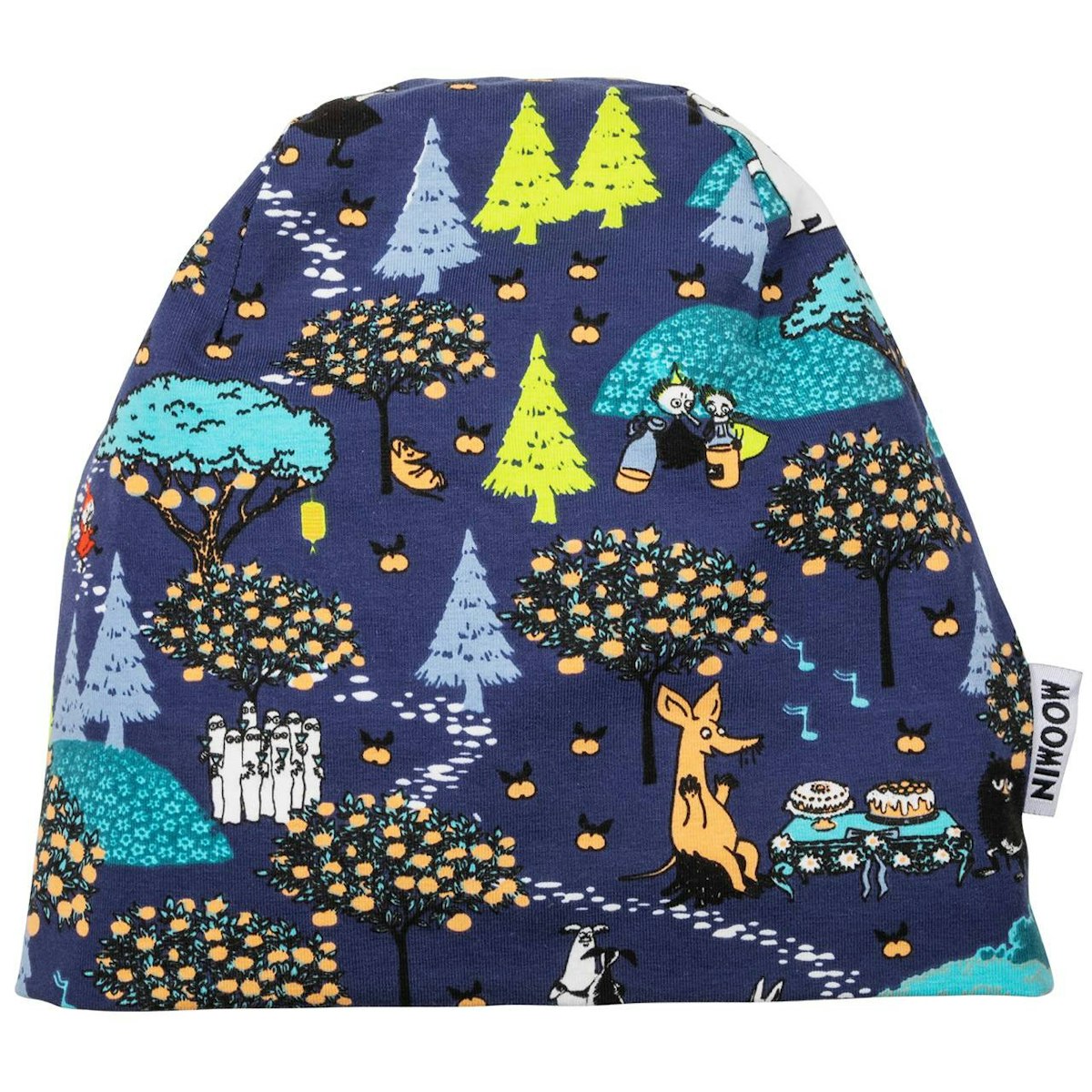 Beanie Mumin-Motive dunkelblau 48/50