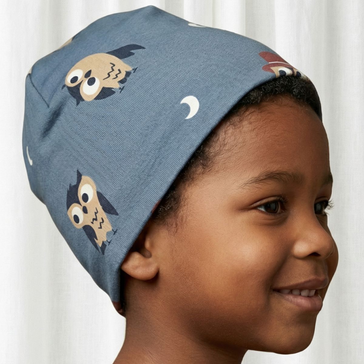 Beanie gefüttert Eule blau 48/50