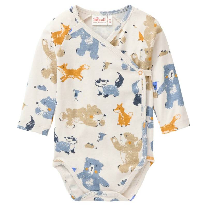 Bequemer Wickelbody langarm Waldtiere 74/80