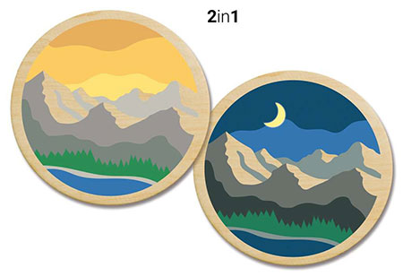 Berge - Malen nach Zahlen auf Holz