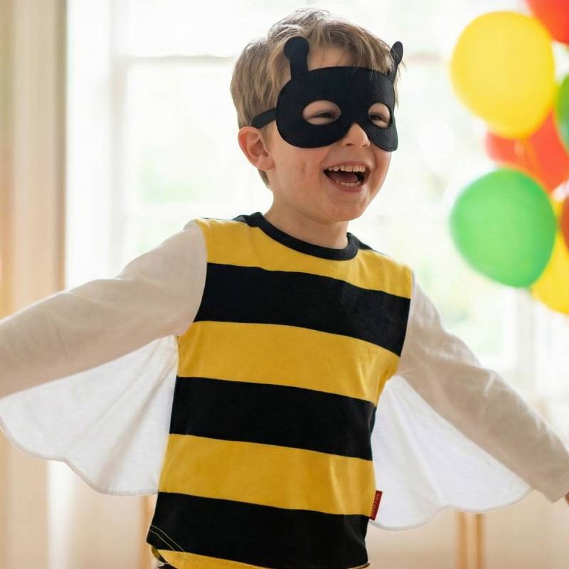 Bienen Kostüm Kinder aus Bio-Baumwolle 122/128 Bienen Kostüm Kinder aus Bio-Baumwolle 122/128