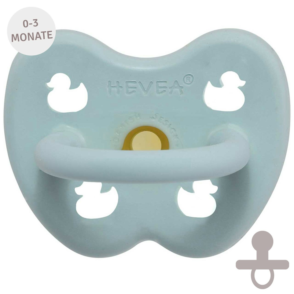 Bio Schnuller rund 0-3 Monate Ente blau