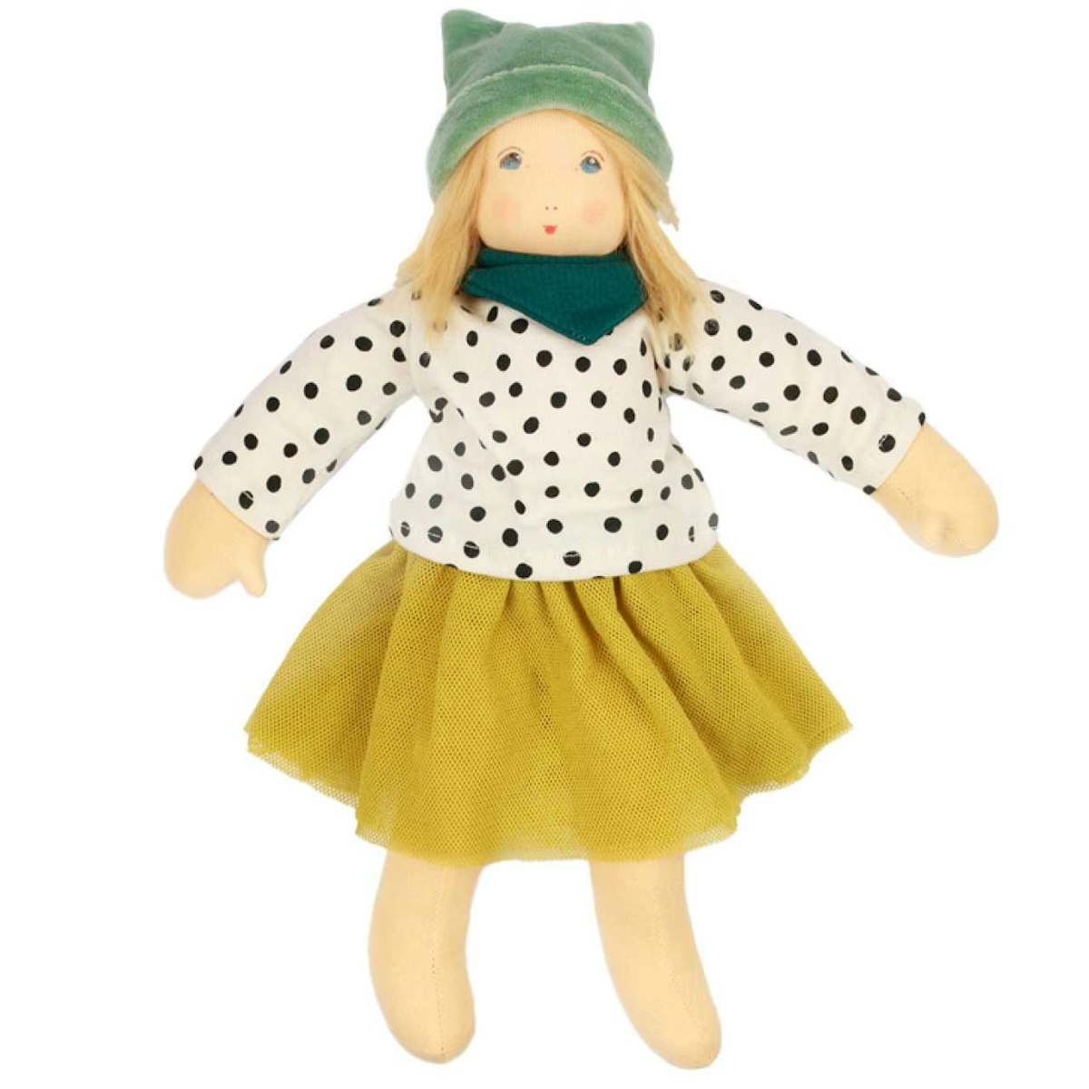 Bio Stoffpuppe Mädchen "Mascha" zum An- & Ausziehen 38 cm