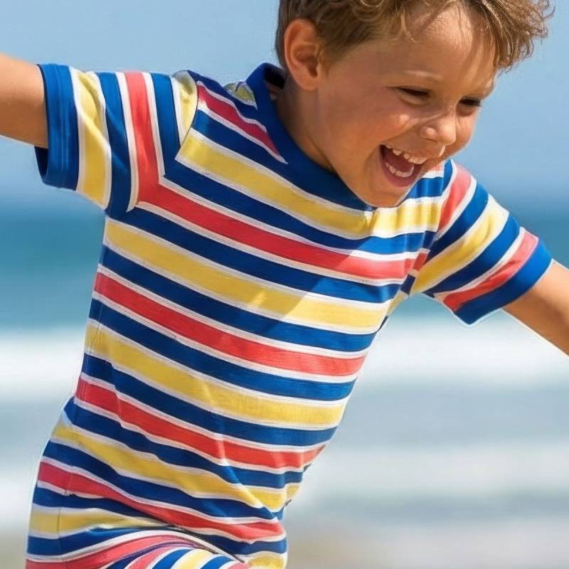 Blau gestreiftes Shirt kurzarm 134/140 Blau gestreiftes Shirt kurzarm 134/140
