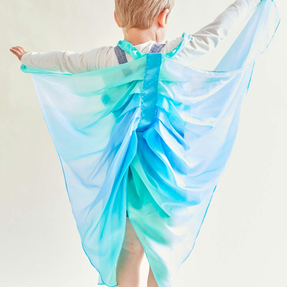 Blaue Feenflügel aus Seide - Meer