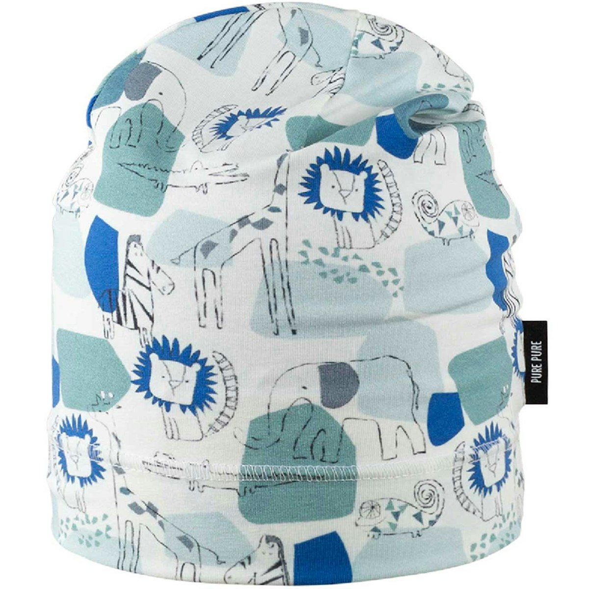 Blaue Kinder Beanie Frühling Tiere 49