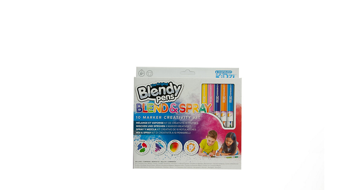 Blendy Pens Blend & Spray Creativity Kit inkl. 2 Schablonen, Sprühstifte mit Airbrush von Blendy Pens