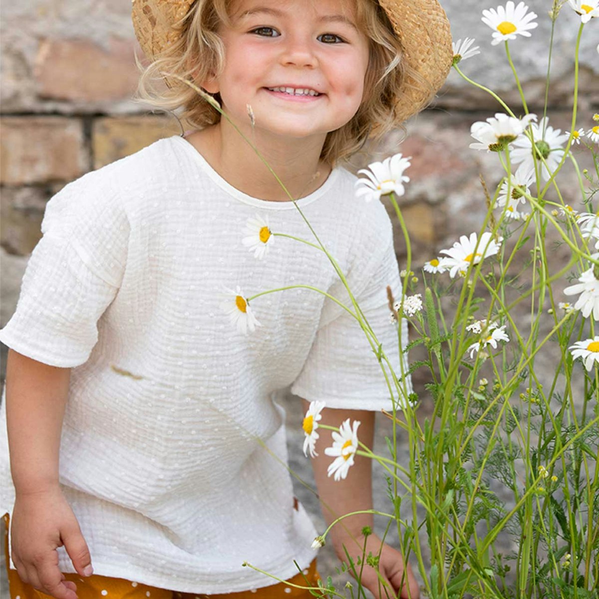 Bluse Tunika Musselin weiß 110/116
