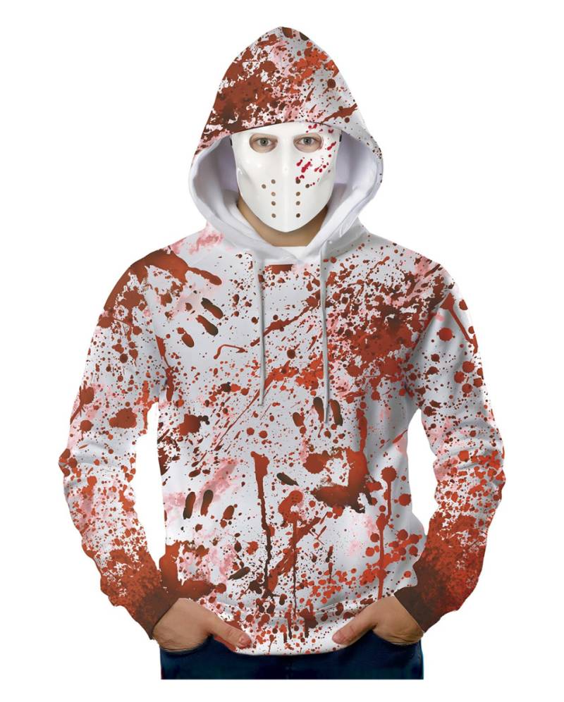 Blutbespritzter Hoodie mit Maske L (52-54)