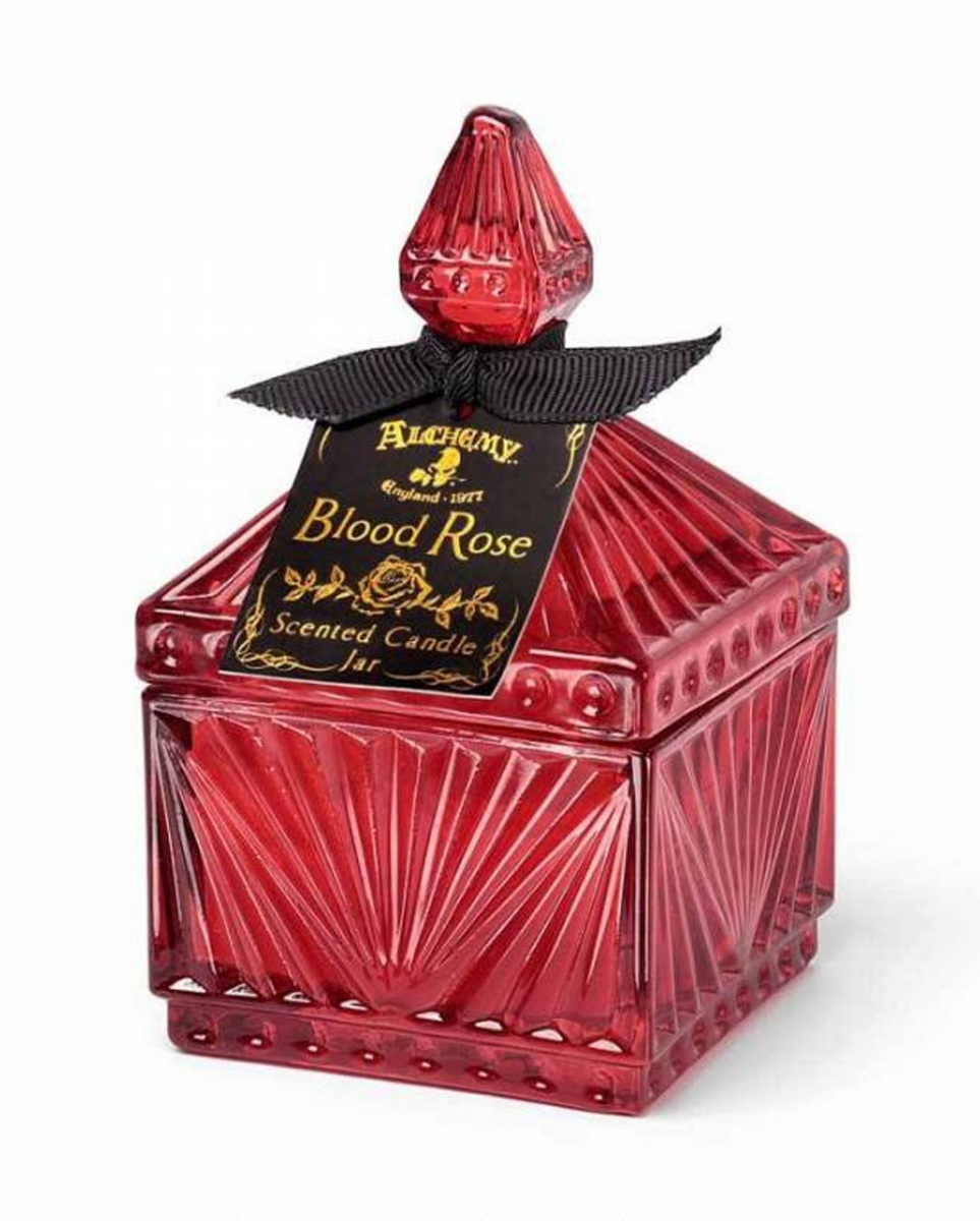 Blutrose Gothic Duftkerze im Vintage Glas Small