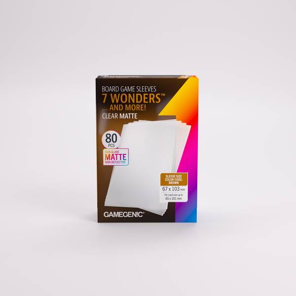 Board Game Sleeves 7 Wonders Clear Matte Board Game Sleeves 7 Wonders Clear Matte