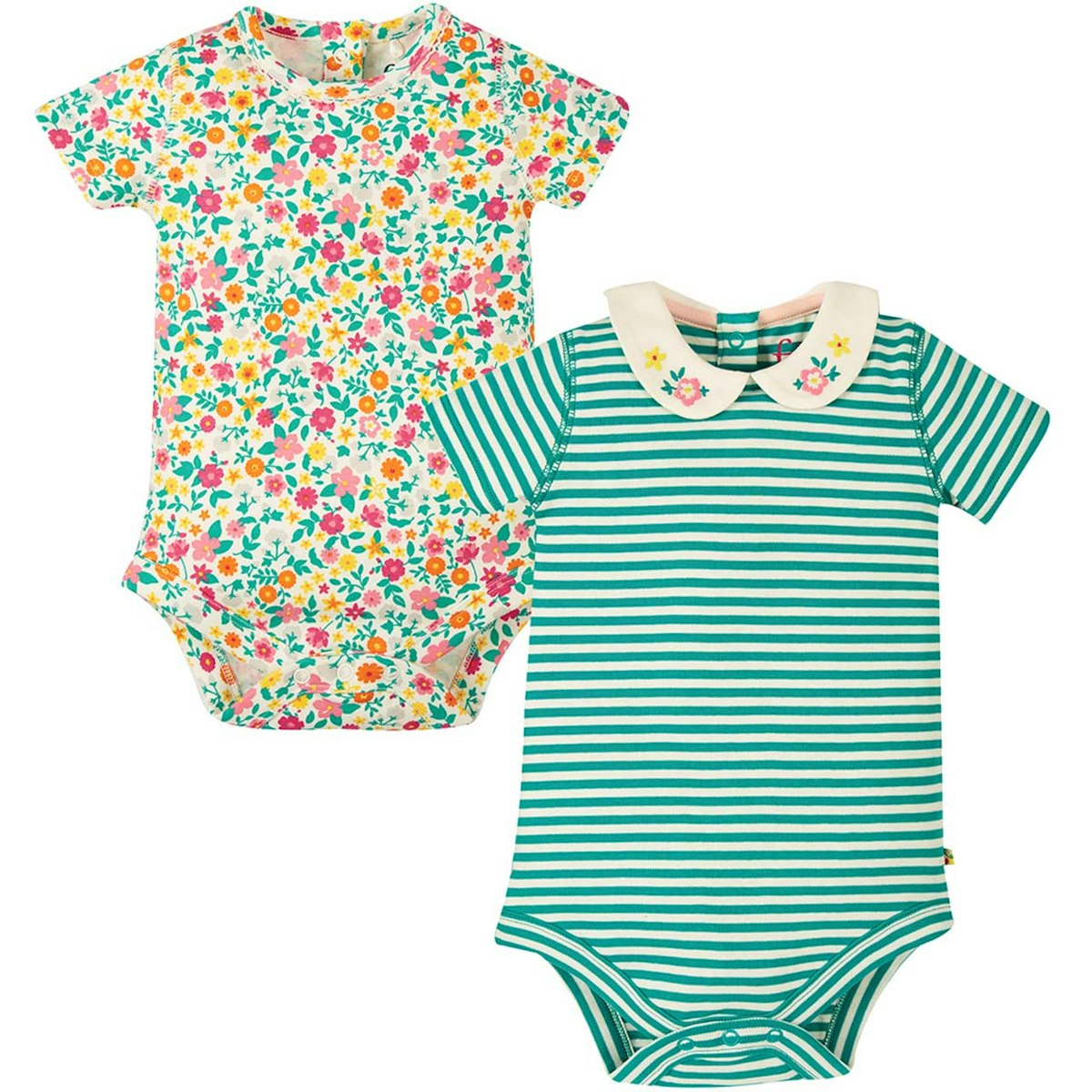 Body 2er Pack Blumen und Streifen 56/62/68