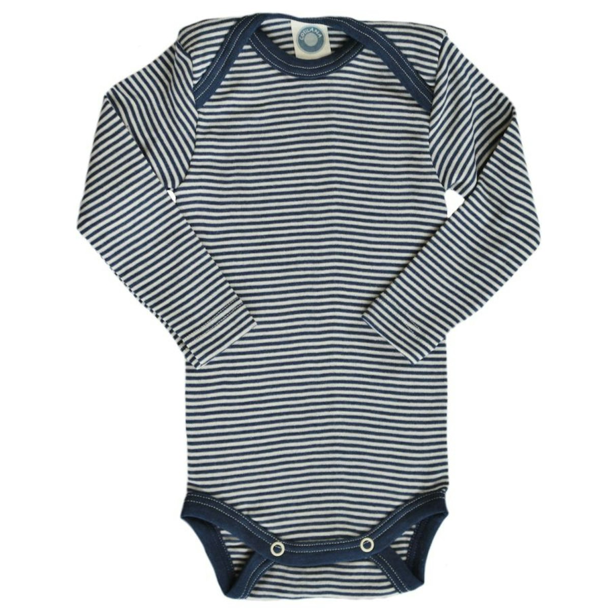 Body Wolle Seide blau gestreift 50/56