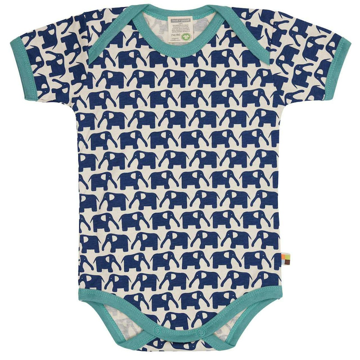 Body kurzarm Elefanten marine 86/92