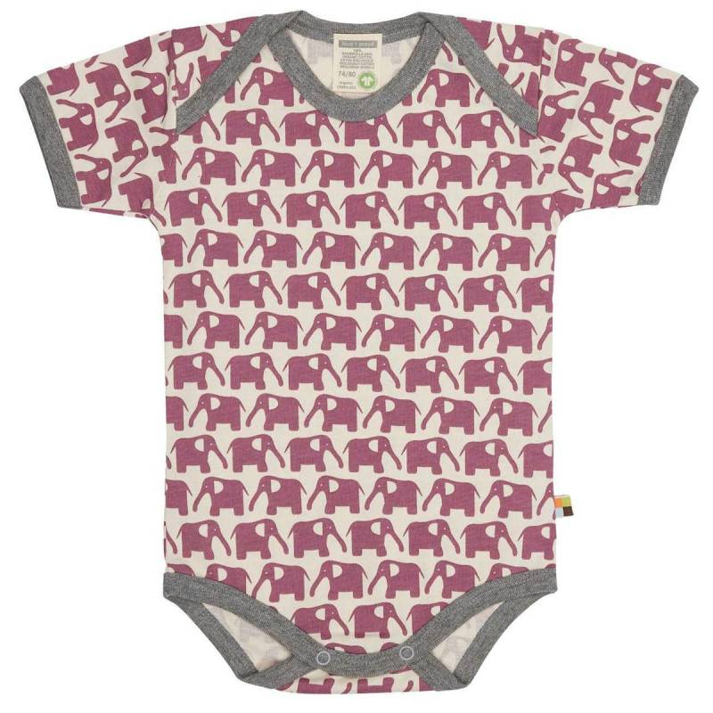 Body kurzarm Elefanten rosa 74/80