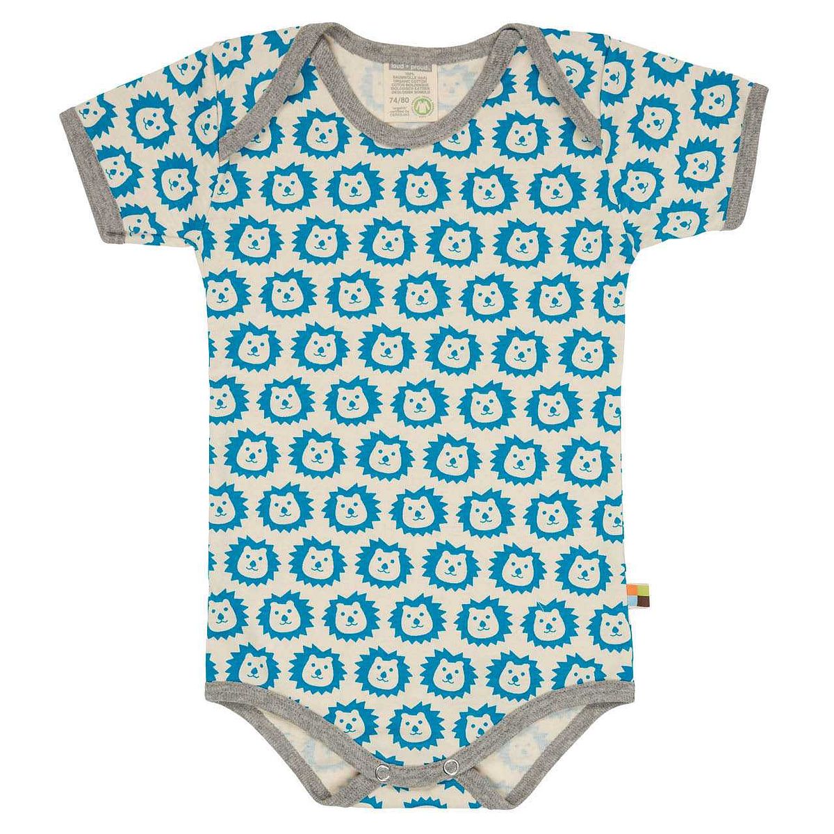 Body kurzarm Löwe hellblau 62/68