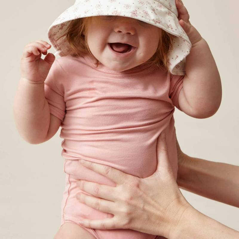 Body kurzarm rosa aus super weicher Bambus-Viskose 62