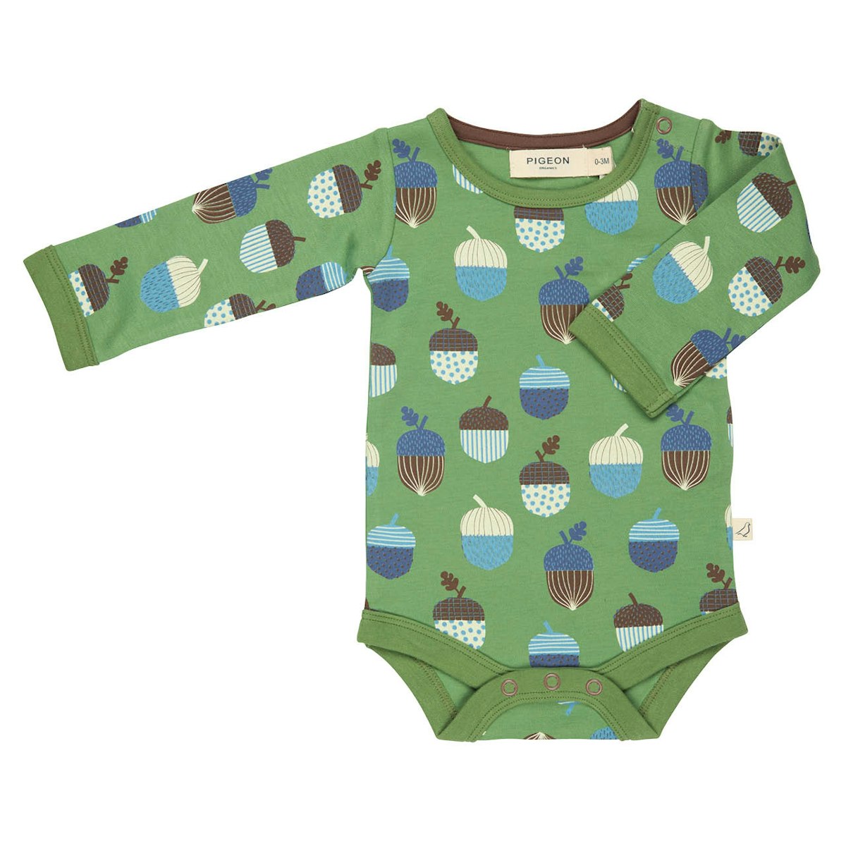 Body langarm Eicheln grün 56/62