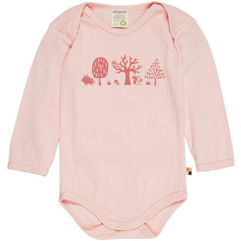 Body langarm Ripp mit Print rosa 62/68