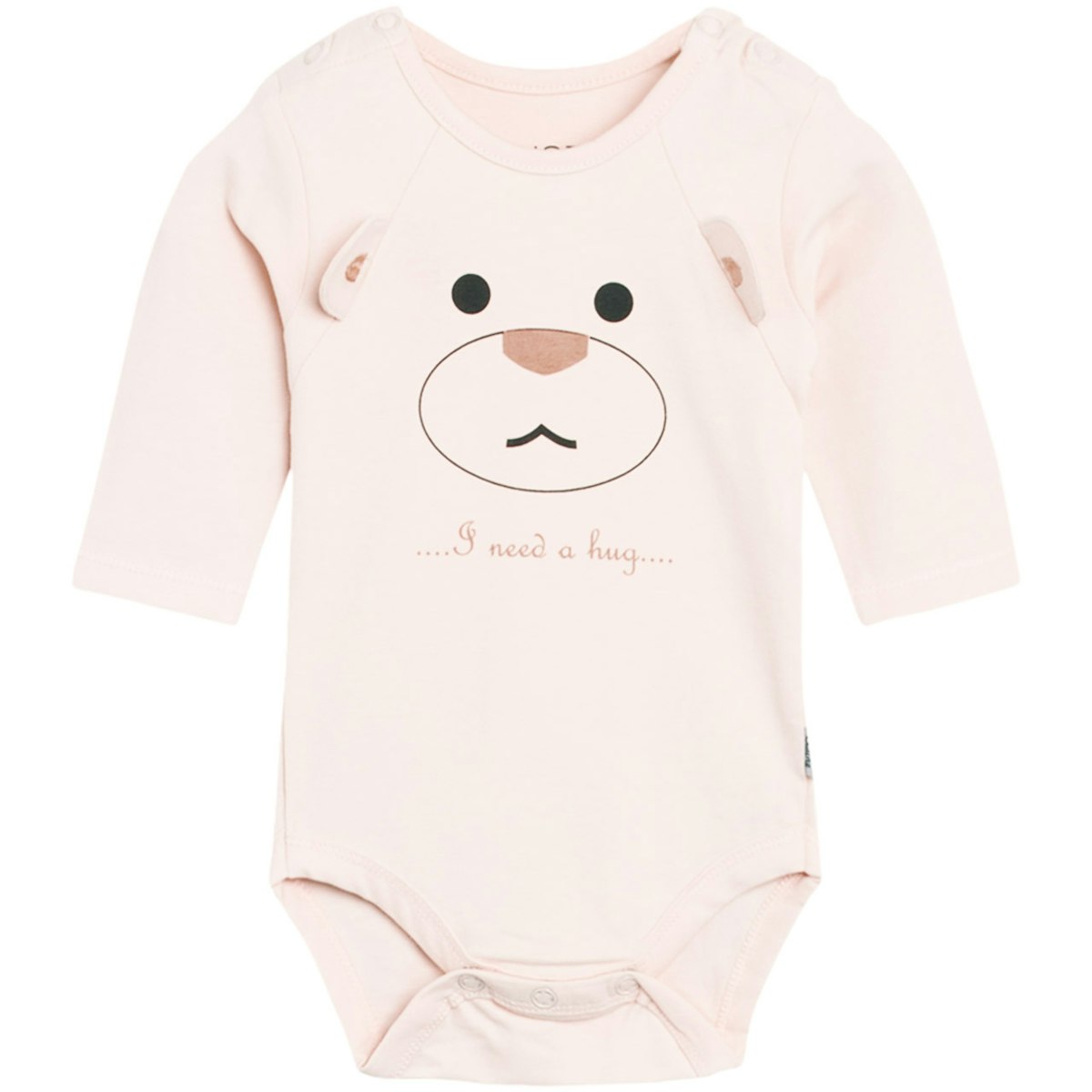 Body langarm Teddy apricot Öhrchen 62