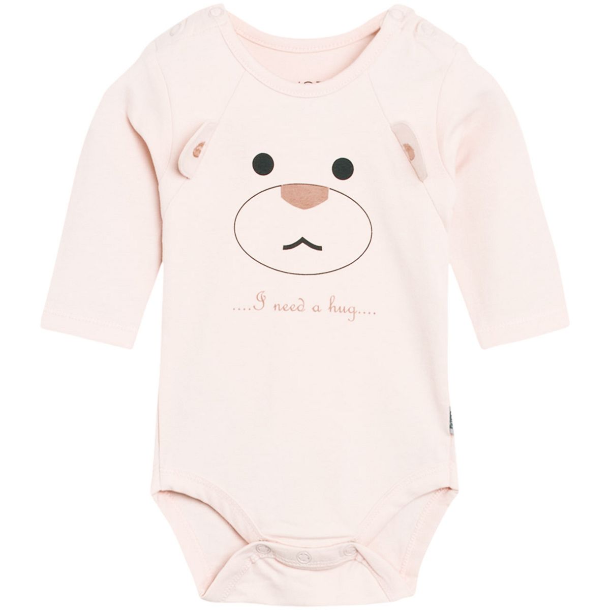 Body langarm Teddy apricot Öhrchen 74