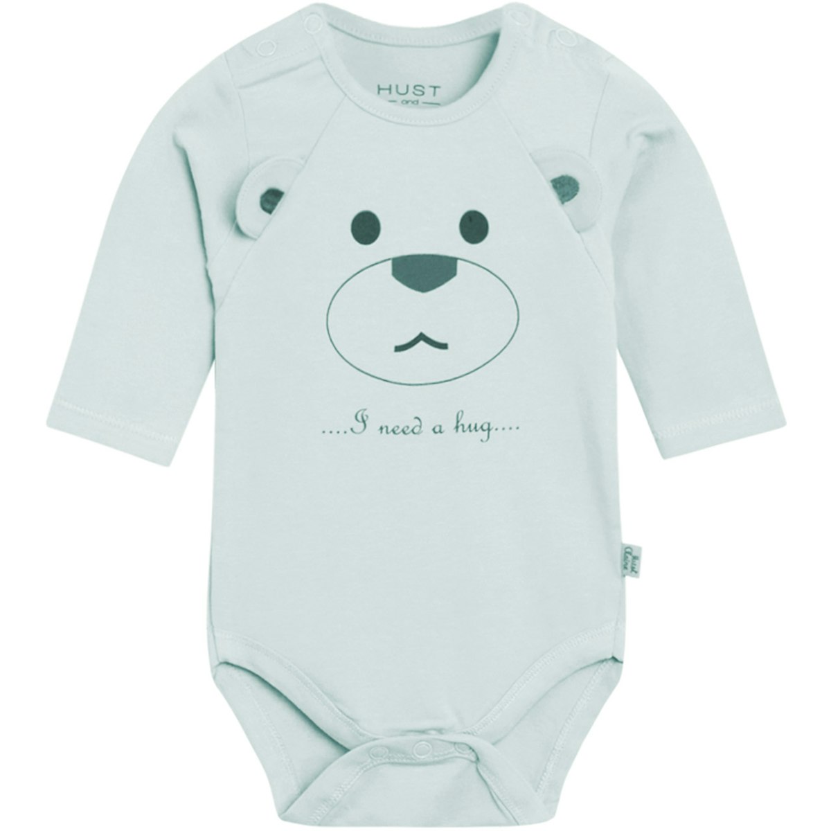 Body langarm Teddy hellblau Öhrchen 68