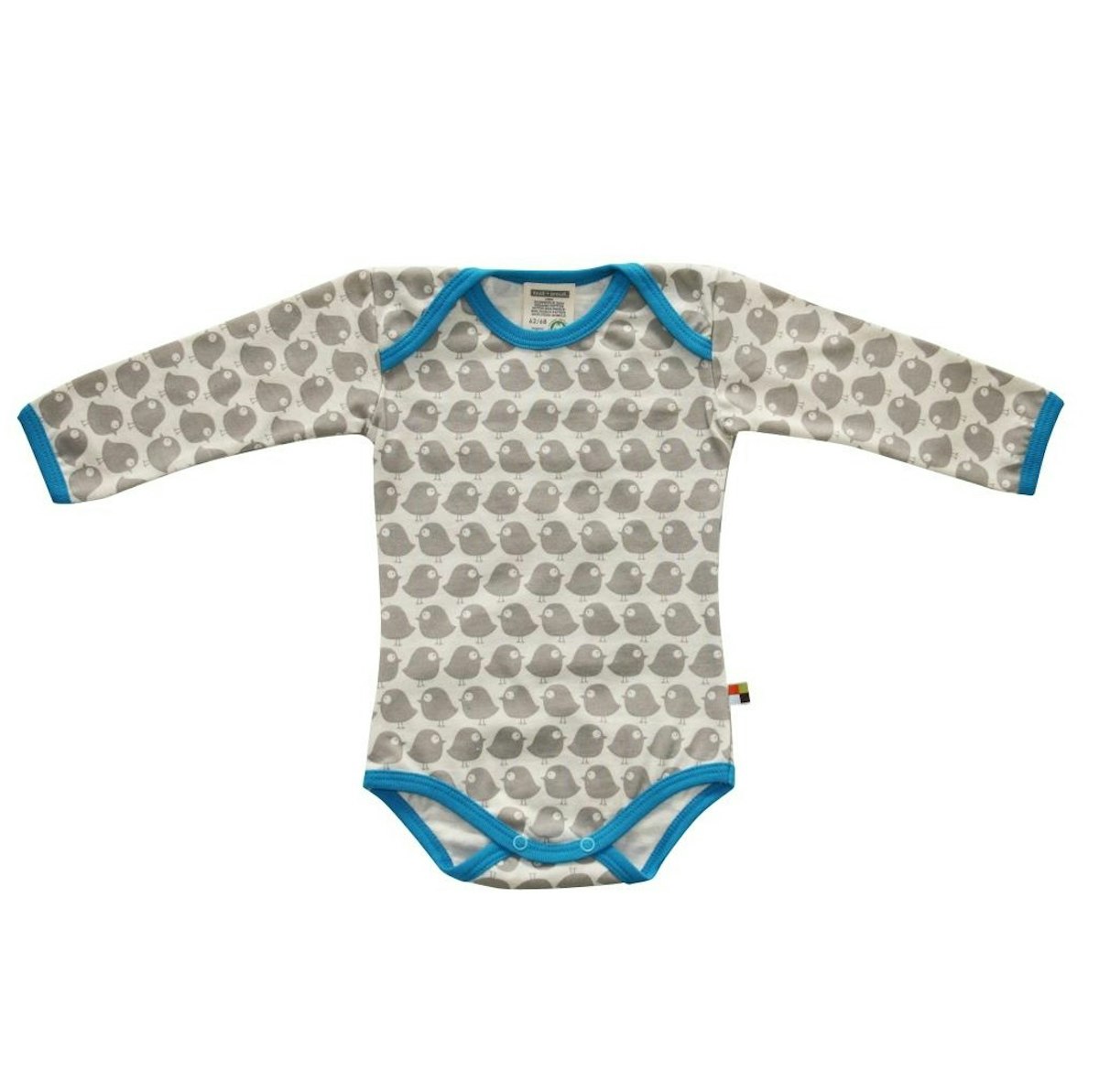 Body langarm Vogel grau 50/56