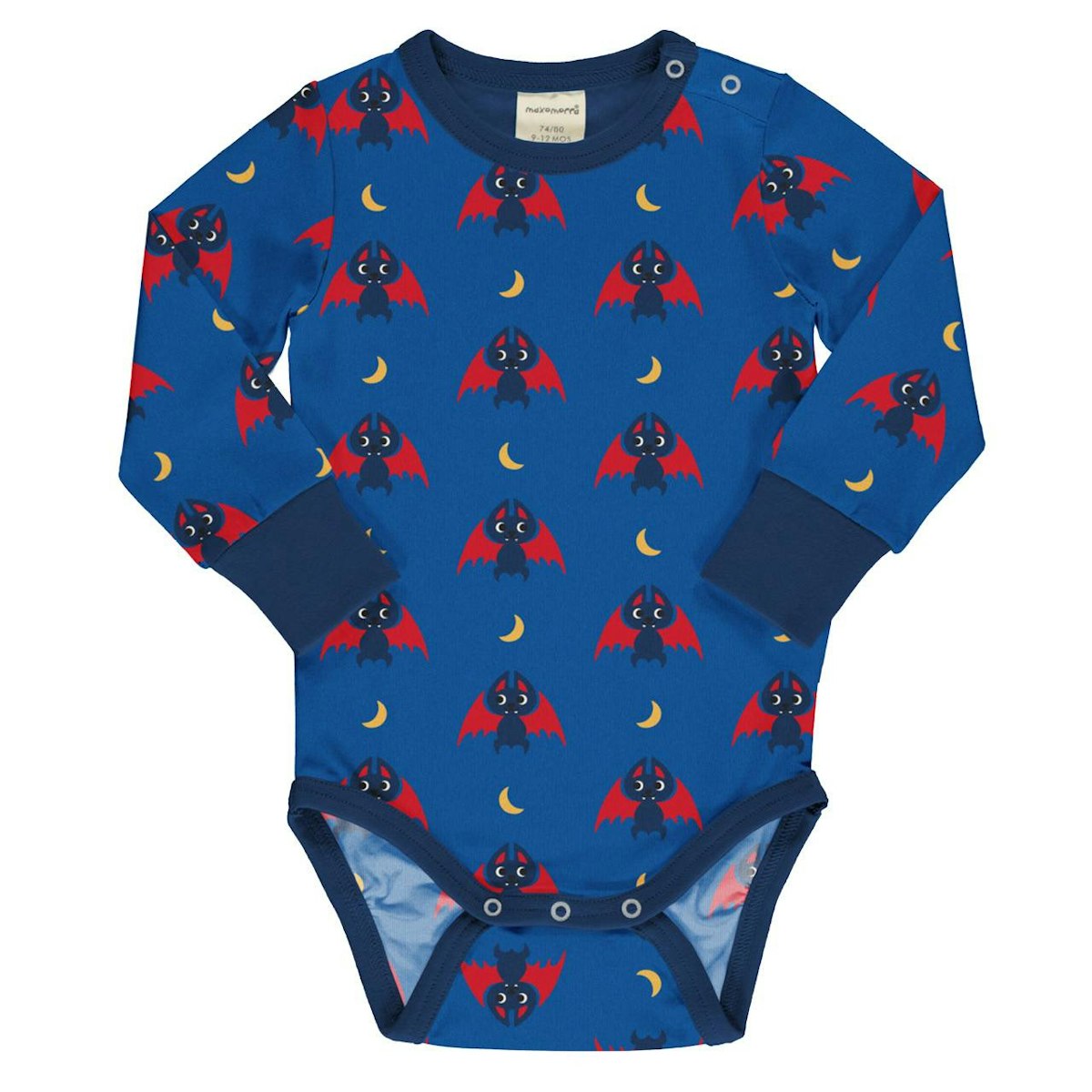 Body langarm breite Bündchen Fledermaus blau 50/56