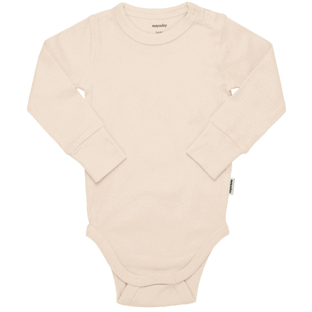 Body langarm breite Bündchen Rippe creme 50/56