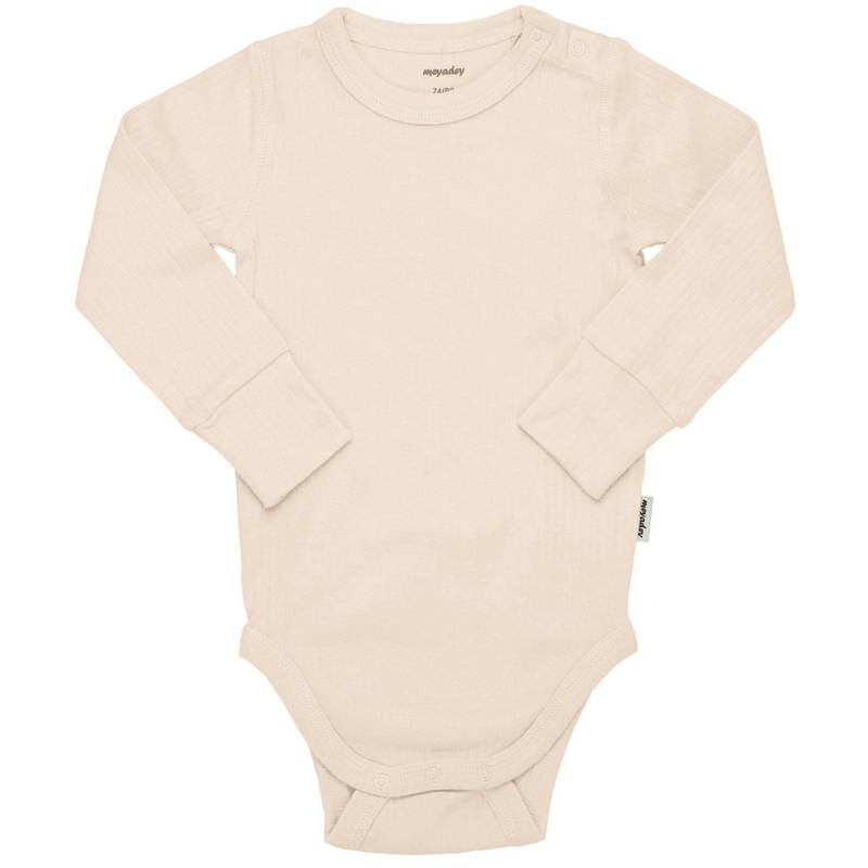 Body langarm breite Bündchen Rippe creme 50/56