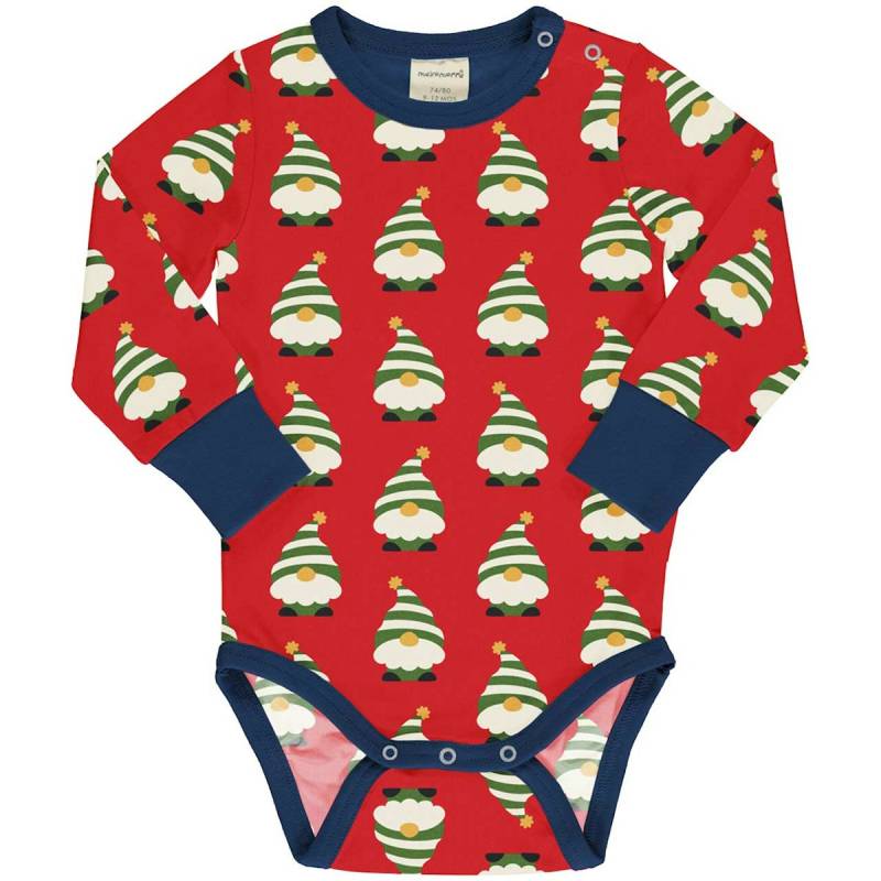 Body langarm breite Bündchen Weihnachtself 74/80