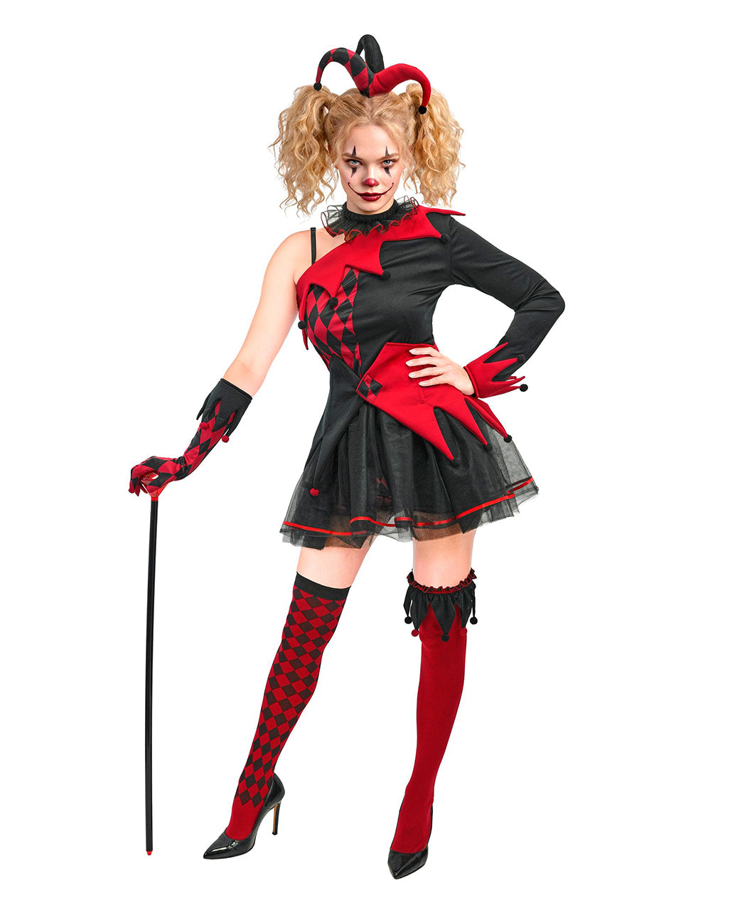 Böser Harlekin Kostüm für Damen