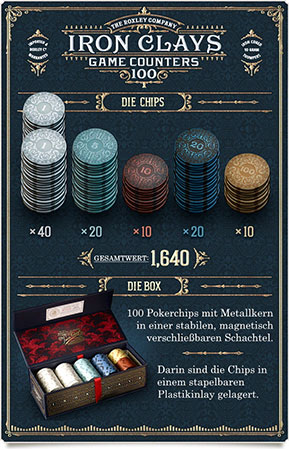 Brass - Iron Clay - 100 Pokerchips