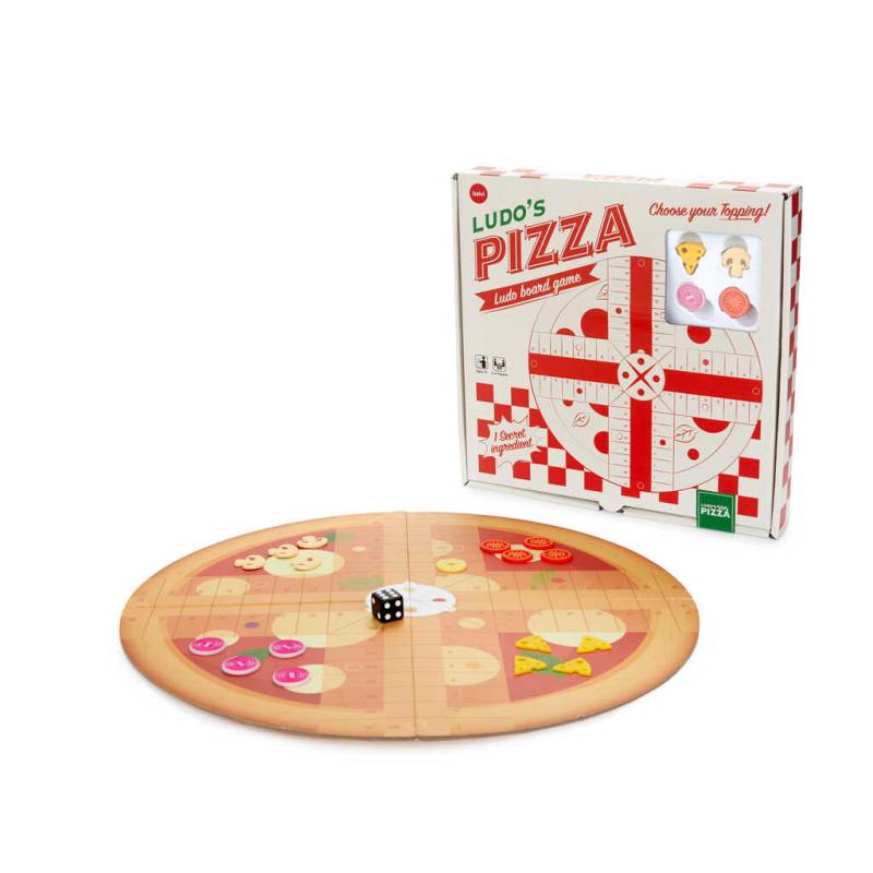 Brettspiel LUDOS PIZZA Mensch-Ärger-dich-nicht 16-teilig 26x26x3cm Spielideen + Basteln