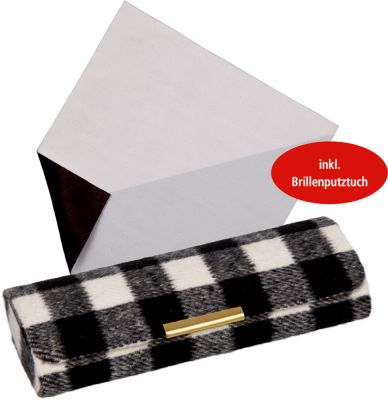 Brillenetui mit Putztuch - Karo