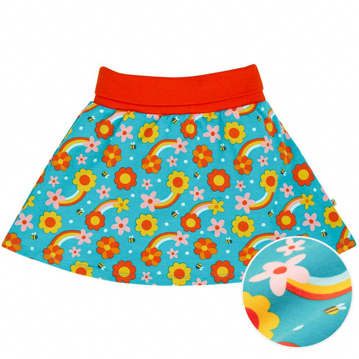 Bündchen Rock mit Shorts - 2in1 Dahlien 146/152