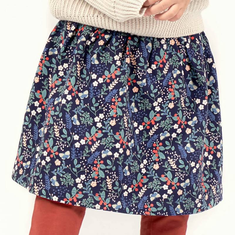 Bündchen Sweat Rock Blumen-Druck navy 98/104