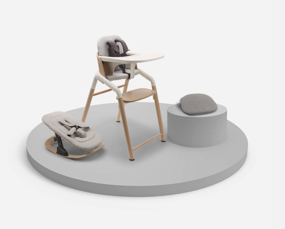 Bugaboo Giraffe Ultimatives Hochstuhl-Komplettset holz grau